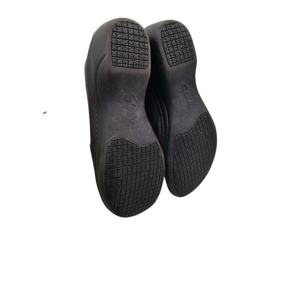 Clarks Grasp Chime Black Leather Slip-On Clog Loafers Womens Size 9.5 - Picture 5 of 7